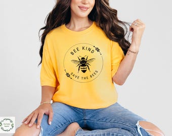 Save the Bees Graphic Tee: Unisex Bee Kind Shirt