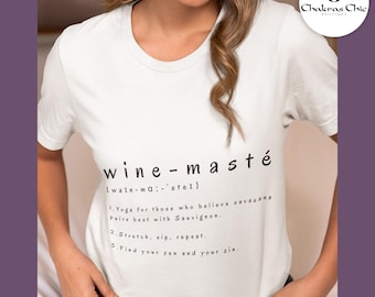 Funny Yoga T-Shirt, Meditation Gift, Yoga Lover Shirt, Yoga & Wine Shirt