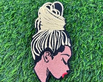 Patch bordado Black Girl | Loc Girl | Patch para passar a ferro | Patch para mochila | Patch para costura | Patch para jaqueta