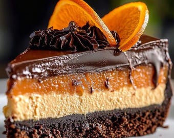 No-Bake Chocolate Orange Cheesecake Recipe: Creamy Dessert (Digital Download)