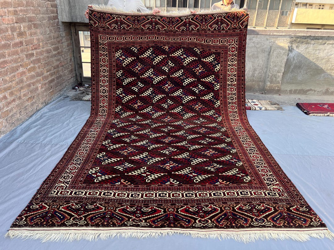 Turkmen Traditional Rug Handknotted Antique Turkmen Yamoot Wool Rug 7x11 Ft - Traditional ...