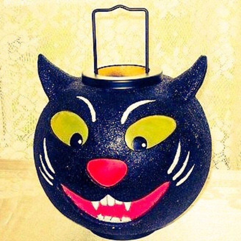 Vintage Halloween Black Cat Lantern image 2