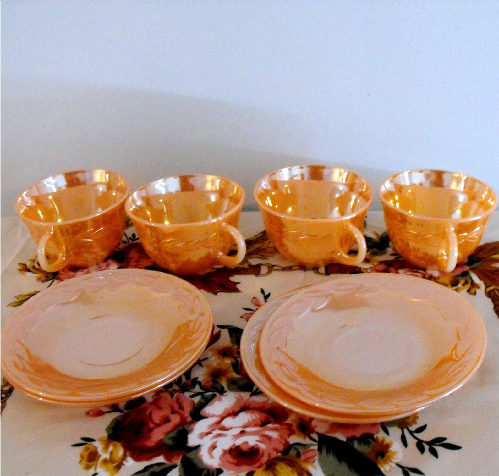 Fire King Ware Teacups and Saucers Etsy