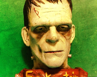 Boris Karloff Frankenstein wall mounted head.