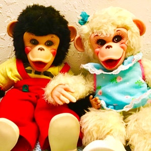 Vintage Rushton Tippy and Zippy Monkey Dolls