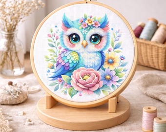 Cross Stitch Pattern Floral Owl PDF
