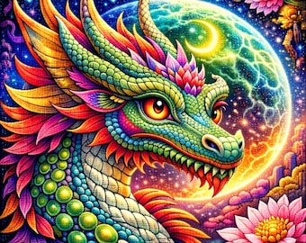 Cross Stitch Pattern Celestial Dragon PDF