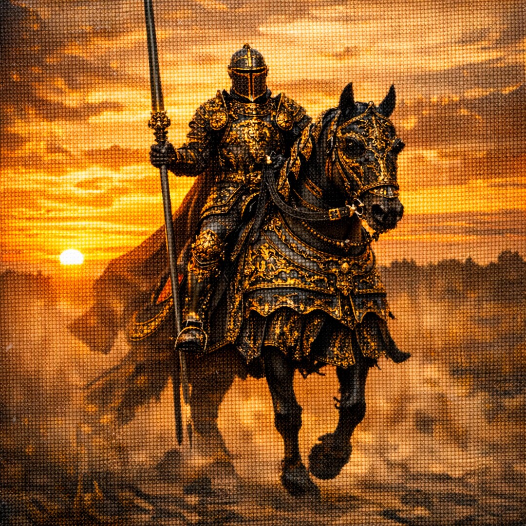 Cross Stitch Pattern Knight on Horseback PDF Download - Etsy