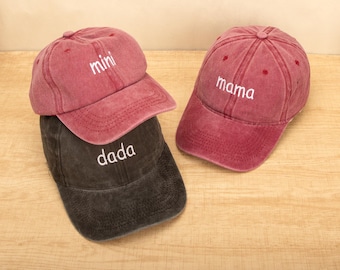 Custom Embroidered Family Matching Hats, Dad Mum Mini Baseball Cap, Personalized Dad Caps, Papa Mama Big Brother Cap, Mothers Day