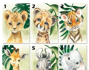 Baby Wildlife Animals Paint By Number Kit, DIY Painting Kit, Painting On Canvas, Color By Number, Oil Painting Scenery Painting