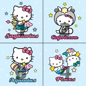 5D DIY Diamond Painting Kit Full Drill, Zodiac Sign Kitty Mosaic Diamond Kit, Full Drill Square Round