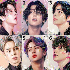 5D DIY Diamond Painting Kit Full Drill, BTS K-Pop Boy Band Mosaic Diamond Kit, Full Drill Square Round