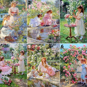 5D DIY Diamond Painting Kit Full Drill, Art Oil Painting Little Girl Mosaic Diamond Kit, Full Drill Square Round
