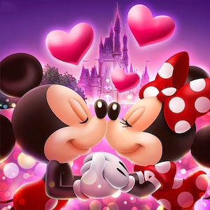 5D DIY Diamant Malerei Kit voller Bohrer, Cartoon Mickey Minnie Mosaik Diamant Kit, voller Bohrer quadratisch rund
