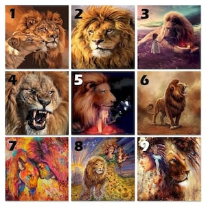 Lion Paint By Number Kit, DIY Painting Kit, Painting On Canvas, Color By Number, Oil Painting Scenery Painting