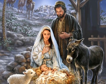 5D DIY Diamond Painting Kit Full Drill, Christmas The Nativity of Jesus Mosaic Diamond Kit, Full Drill Square Round
