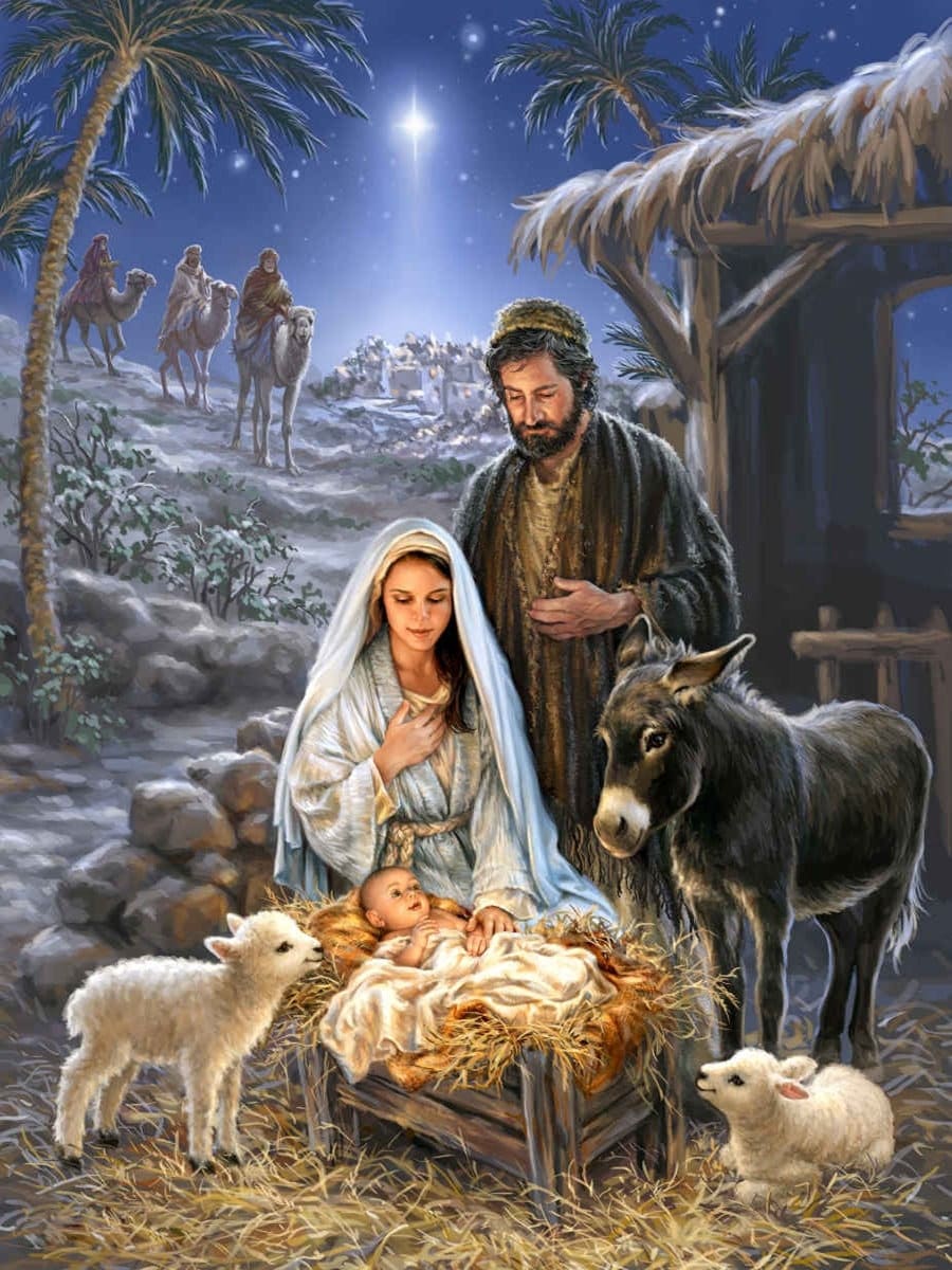 5D DIY Diamond Painting Kit Full Drill, Christmas The Nativity of Jesus Mosaic Diamond Kit, Full Drill Square Round