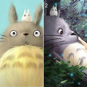 5D DIY Diamond Painting Kit Full Drill, Anime Cartoon Totoro Mosaic Diamond Kit, Full Drill Square Round