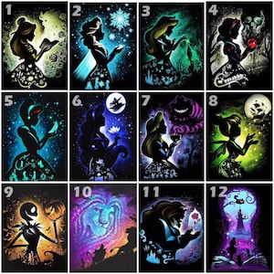 Kit de peinture diamant bricolage 5D complet, kit diamant mosaïque princesse dessin animé fantaisie, foret complet carré rond