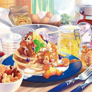 5D DIY Diamond Painting Kit Full Drill, Chip 'n' Dale Cartoon Squirrel Mosaic Diamond Kit, Full Drill Square Round