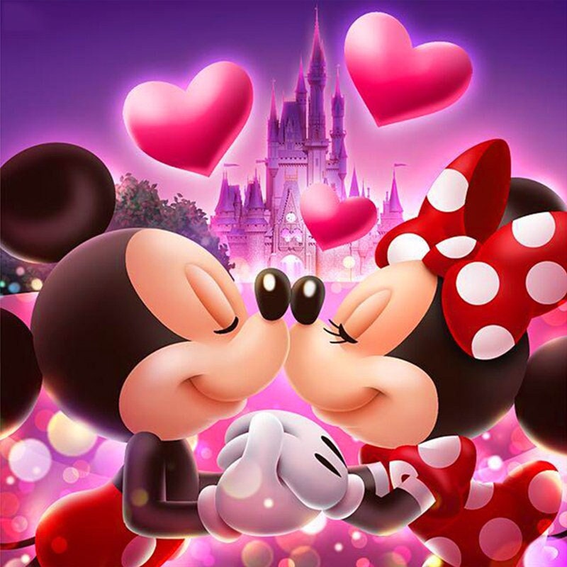5D DIY Diamond Painting Kit Full Drill, Cartoon Mickey Minnie Mosaic ...