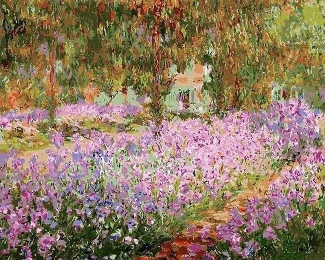 Irises in Garden Paint by Number Kit, DIY Painting Kit