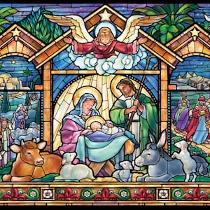 5D DIY Diamond Painting Kit Full Drill, Birth of Jesus Mosaic Diamond Kit, Full Drill Square Round