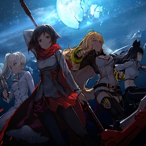 5D DIY Diamond Painting Kit Full Drill, Cartoon Anime RWBY Mosaic Diamond Kit, Full Drill Square Round