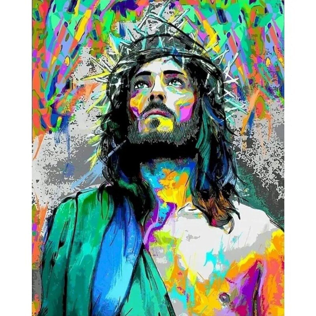 Jesus Christ Paint by Number Kit, DIY Painting Kit, Painting on Canvas