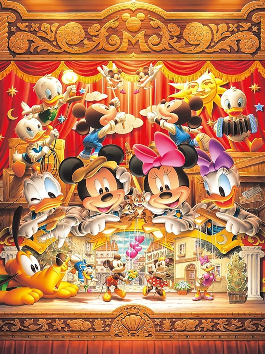 5D DIY Diamond Painting Kit Full Drill, Cartoon Mickey Minnie Mosaic ...