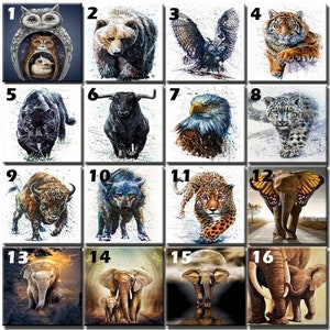 Wild Animals Paint By Number Kit, DIY Painting Kit, Painting On Canvas, Color By Number, Oil Painting Scenery Painting