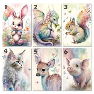 Baby Animal Fantasy Paint By Number Kit, DIY Painting Kit, Painting On Canvas, Color By Number, Oil Painting Scenery Painting