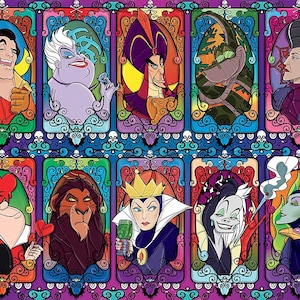 5D DIY Diamond Painting Kit Full Drill, Disney Villains Mosaic Diamond Kit, Full Drill Square Round