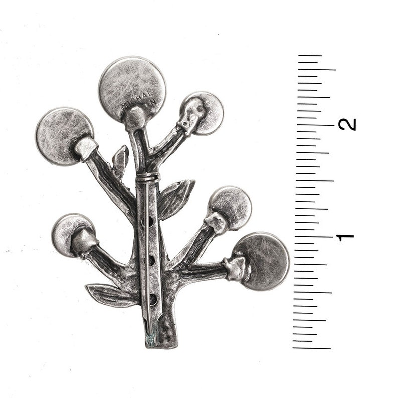 Handmade Silver and Gold Tree of Life Pin Spiritual and Unique Brooch
