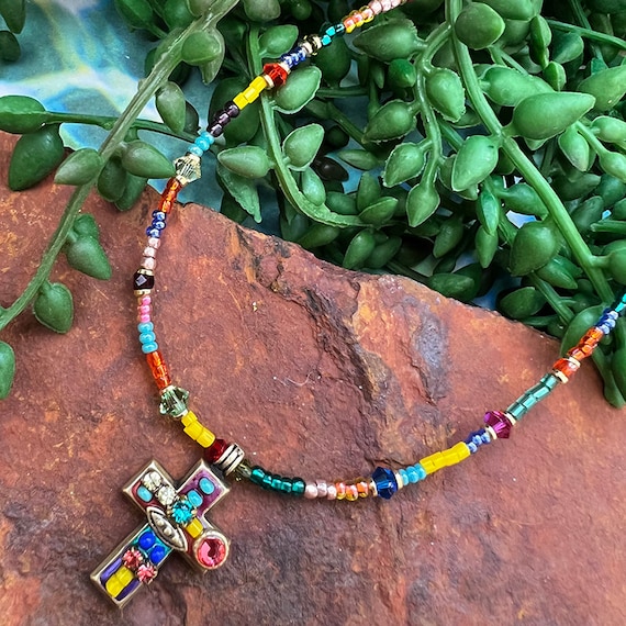 Multi Bright Small Open Heart Necklace Multi Bright Small Open Heart Necklace