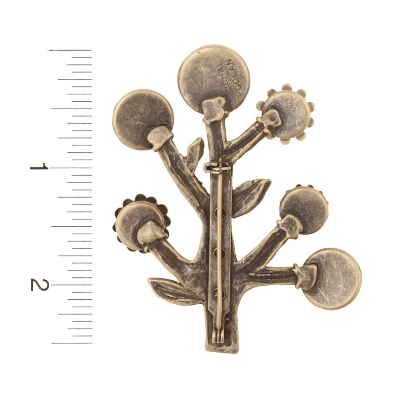 DIJE DE ACERO MEDALLA 25 MM CON ÁRBOL DE LA VIDA CON FONDO ESMALTADO EN Negro Yapliques Dorados