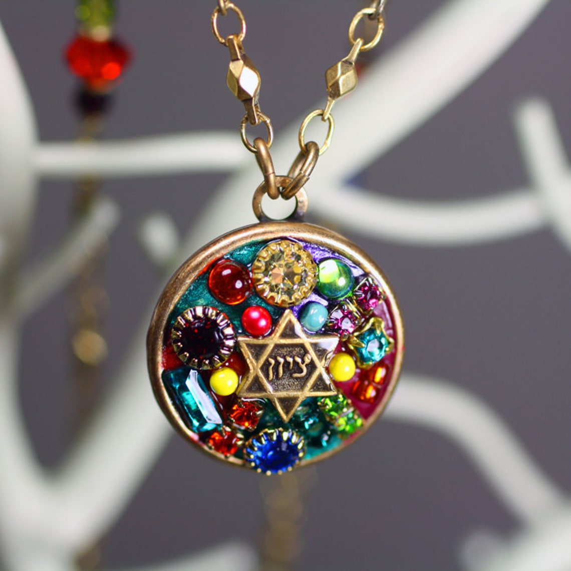 Michal Golan Rainbow Star of David Necklace Etsy