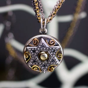 Michal Golan Silver and Gold Small Star of David Necklace