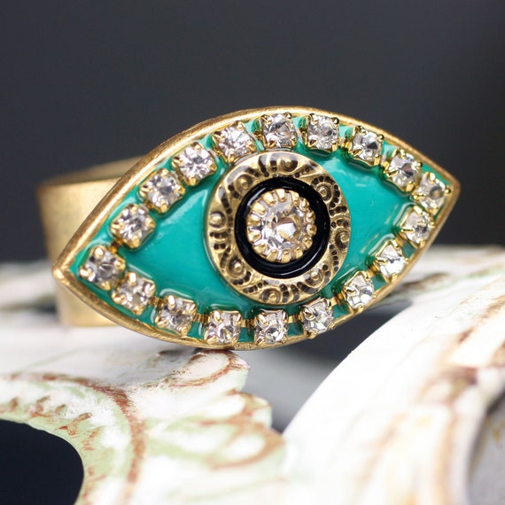 Evil eye 2024 ring swarovski