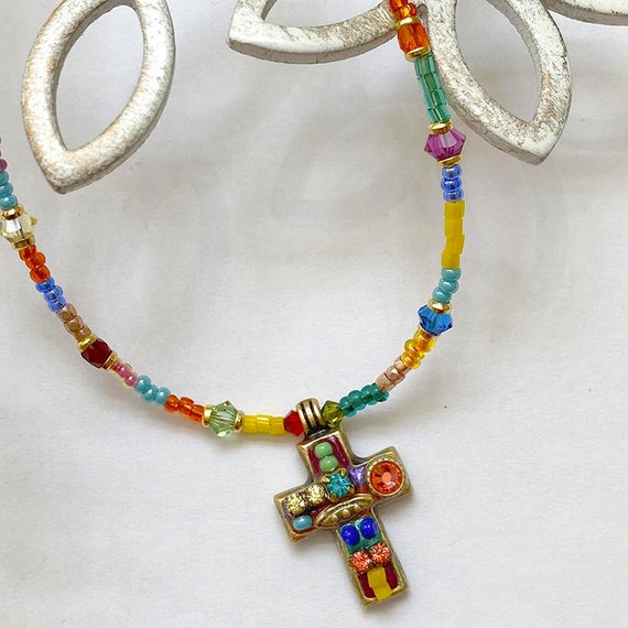 Multi Bright Small Open Heart Necklace Multi Bright Small Open Heart Necklace