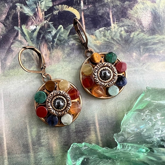 Michal Golan Durango Circle Gemstone Earrings