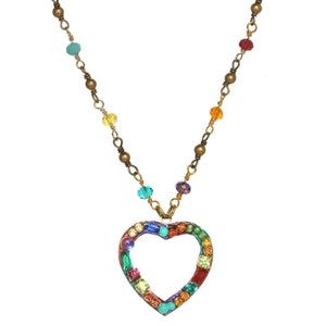 Michal Golan Multi-bright Open Heart Necklace Handmade in Our - Etsy