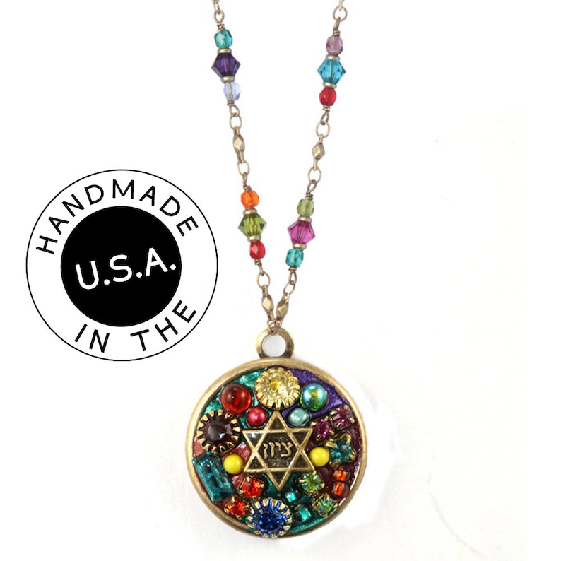 Michal Golan Rainbow Star of David Necklace Etsy