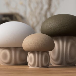 Setas decorativas con tapa de rosca | Decoración otoñal moderna | Decoración otoñal | Decoración de mesa | Accesorio para el hogar | Seta Japandi