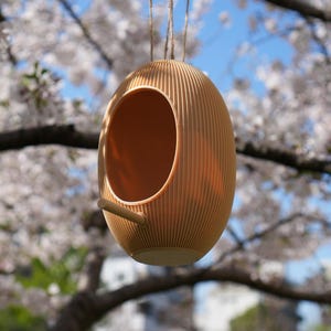 Casita para pájaros moderna impresa en 3D | Comedero colgante para pájaros | Diseño minimalista | Casita para pájaros exterior resistente a la intemperie | Decoración de jardín