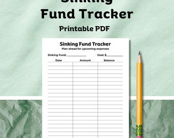 Printable Fund Tracker | Ersparnis-Planer-Blatt | Haushalt Binder Einfügen | Druckbare PDF | Sofort Download