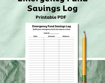 Planilha de Poupança para Fundo de Emergência (Imprimida) | Controle Financeiro para Emergências | Ferramenta de Planejamento Orçamentário | Download Imediato