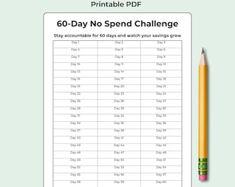 60-Day No Spend Challenge Printable | No Spend Tracker | Budget Reset