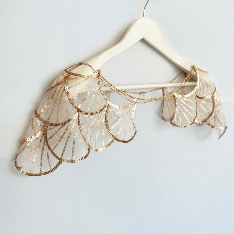 gold sequin cape
