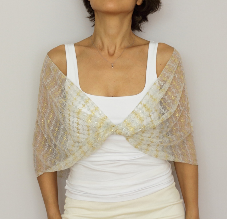 sheer gold evening wrap